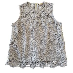 Nanette Lepore Sleeveless Floral Lace Top Purple Large